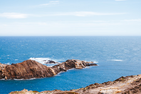Mediterranean coastline landscape in Creus Cape. Girona, Spain.の写真素材