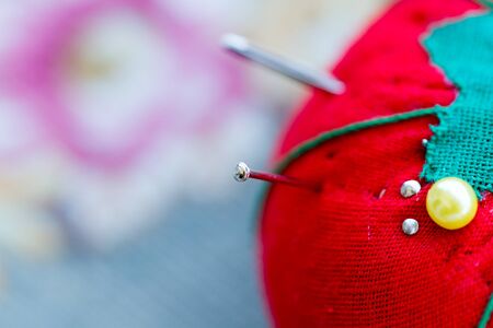 Macro os sewing needlesの写真素材