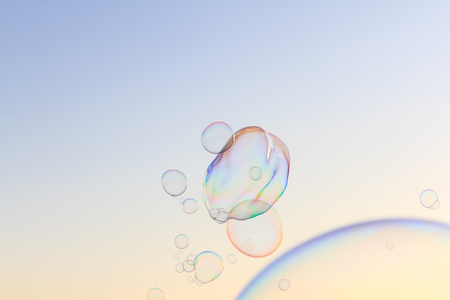 Bubbles with sky background