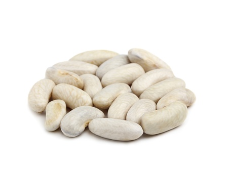 The northern white beans isoleted on white background.