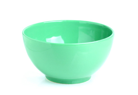 Green bowls isoleted on white background.の写真素材