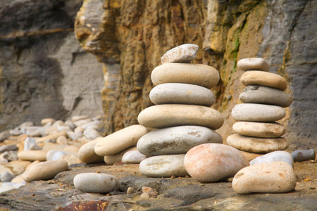 Rock stacks on the beach