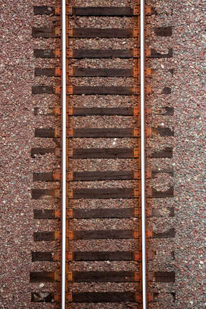 Train tracks view from the topの写真素材
