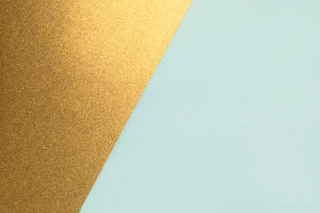 Golden shimmer and light blueの写真素材
