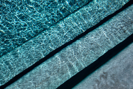 Underwater stairs in the poolの写真素材