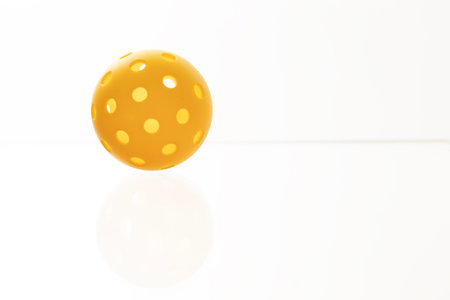 Pickleball with the reflection on whiteの写真素材
