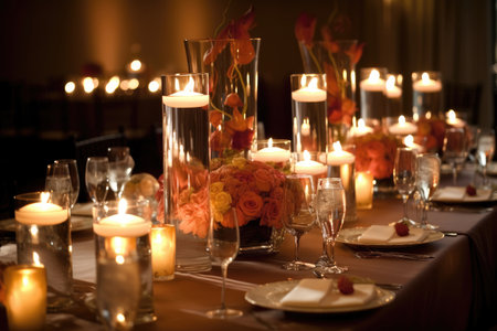 Decorated reception party dinner tableの素材