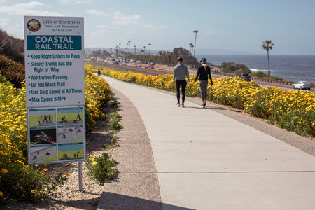 Coastal Rail Trail, April 19, 2023, Encinitas, San Diego, Californiaのeditorial素材