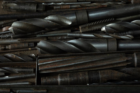 Antique tool box closeup
