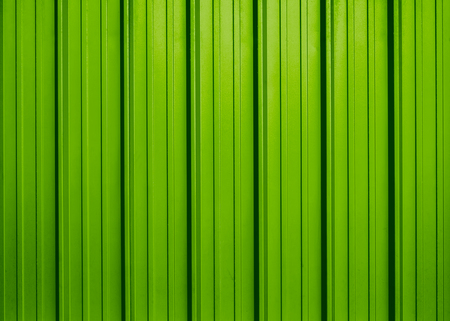 Green corrugated metal sheetの写真素材