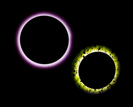 Abstract circle led light on black background