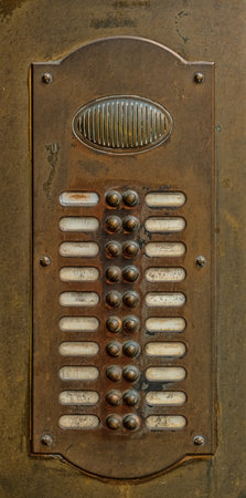 Old vintage door bell with intercom