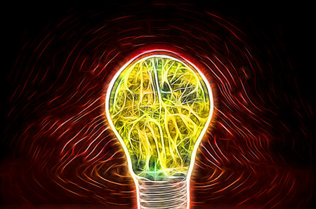 Abstract incandescent light bulb burned out, illustration design