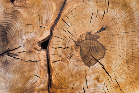 Cross-section of a tree trunk showing annual age rings