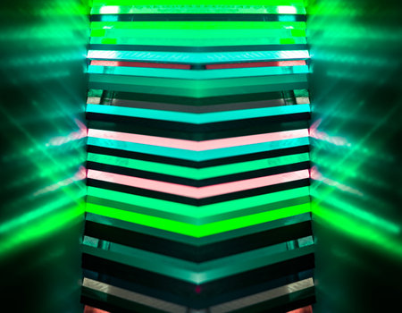 light through Stack of green Cast Acrylic Sheet