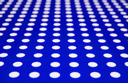 white dots on a blue background
