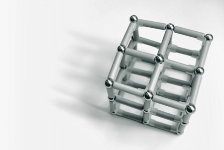 volumetric figure of magnetic balls and sticksの写真素材