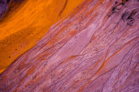 Abstract color sand texture at kaolin mineの写真素材