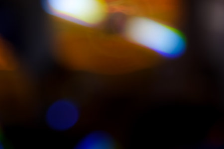Abstract motion defocused lights on dark background