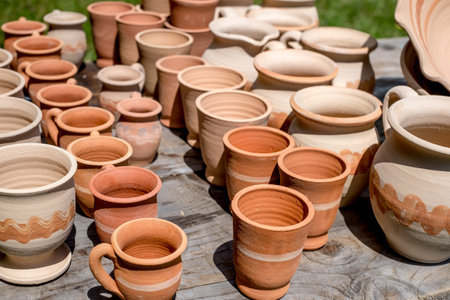 clay pots on the table