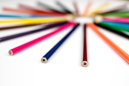 coloring wooden pencil in a circleの写真素材