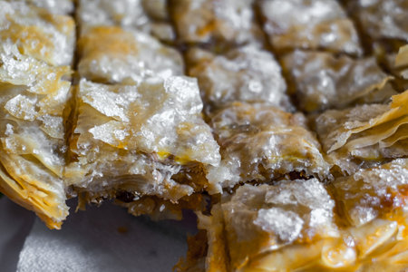 fresh apple pie with sugar