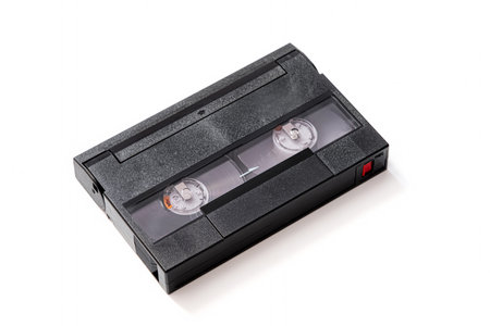 old video cassette tape on white background