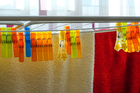 Plastic Clothes Clips Laundry Hooksの写真素材