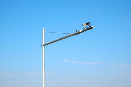 surveillance cameras on the highwayの写真素材