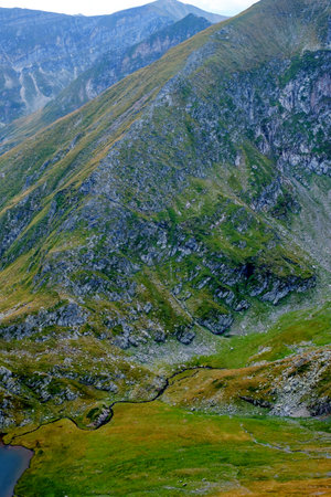Suny day in  Romanian mountains, Fagaras, Sibiu countyの写真素材