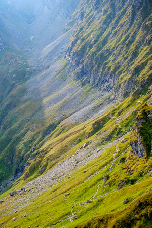 Suny day in  Romanian mountains, Fagaras, Sibiu countyの写真素材
