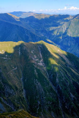 Suny day in  Romanian mountains, Fagaras, Sibiu countyの写真素材