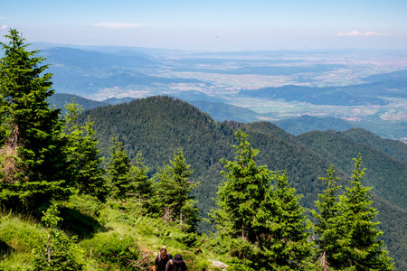 Beautiful view from Fagaras Romanian mountains, Suru peak.の写真素材