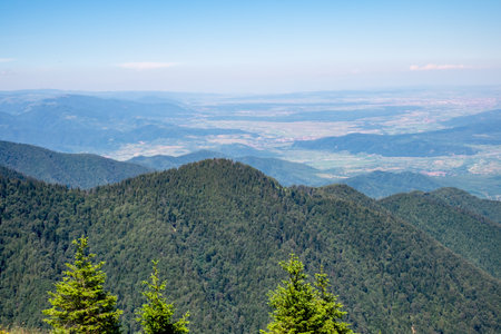Beautiful view from Fagaras Romanian mountains, Suru peak.の写真素材
