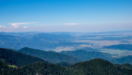 Beautiful view from Fagaras Romanian mountains, Suru peak.の写真素材