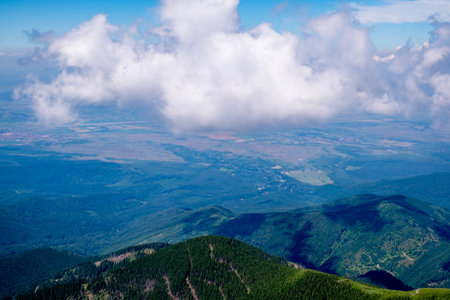 Beautiful view from Fagaras Romanian mountains, Suru peak.の写真素材