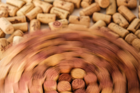 Old Used corks plugs defocused motion bluredの写真素材