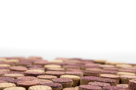 Old Used corks plugs on white