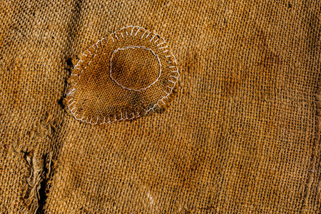 old Jute sack background, top view