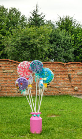 Decorative toys in the gardenの写真素材