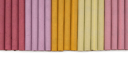 cigarettes of different colors on white backgroundの写真素材