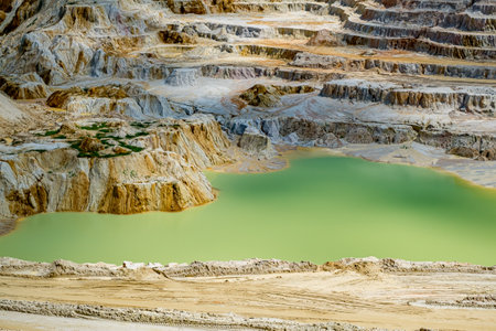 kaolin open pit mine, Vetovo village area, Bulgariaの写真素材