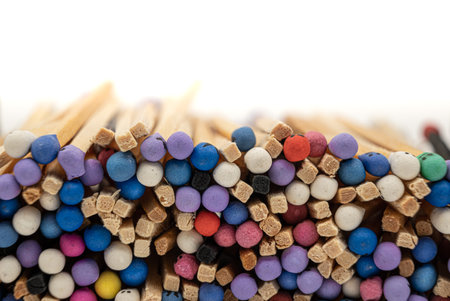 Pile of multicolored match sticks