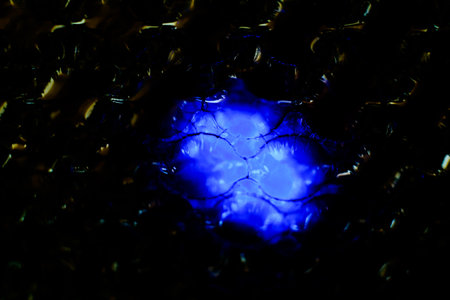 abstract blue bokeh background from water drops, abstract background