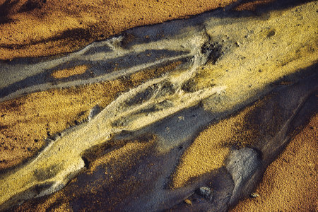 abstract background of yellow sand in the desert - retro vintage effectの写真素材