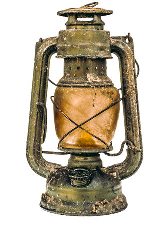 Old dusty green lit lamp