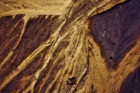 abstract background watercolours painting on canvas with brown and yellow colors