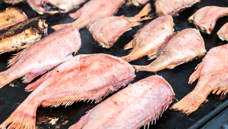 Freshly fried on the tray in the market
