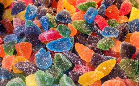 Colorful jelly mix sugar roll up sweet jelly and flavor fruit