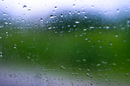 rain or water drops on a window glass